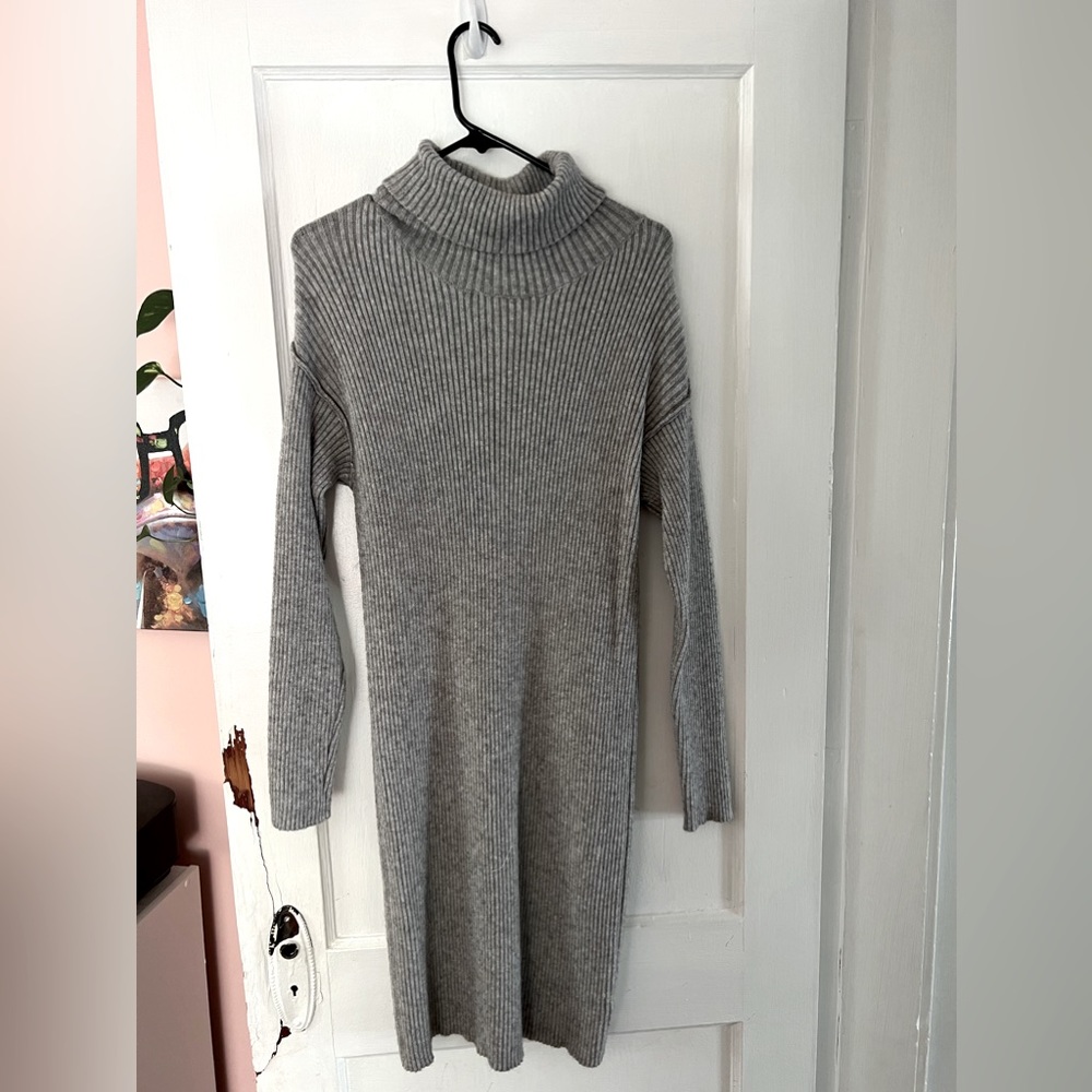 Grey turtle neck sweater dress